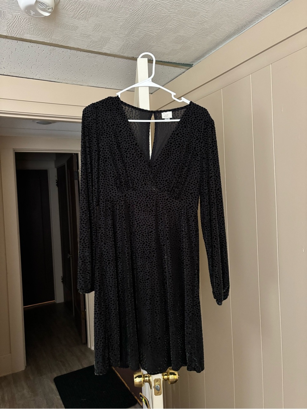 a new day Dark Green Polka Dot Dress